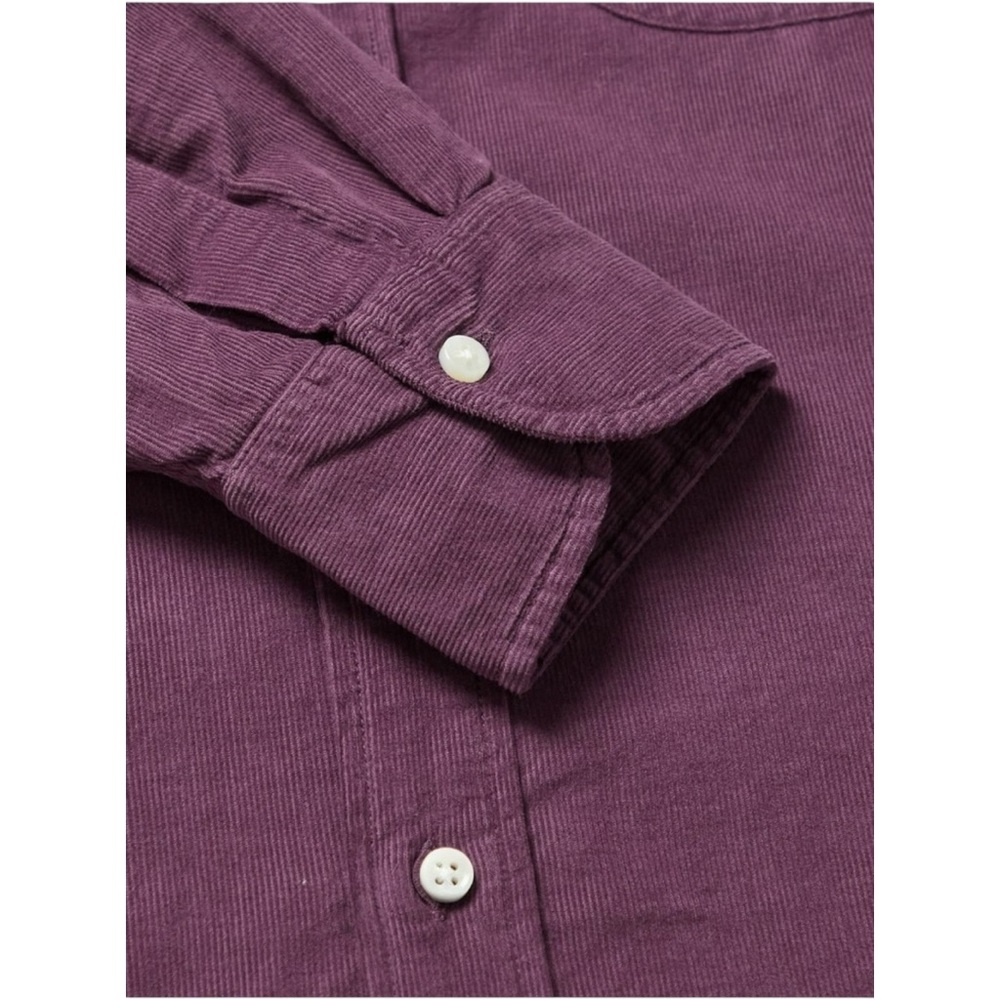 Sid Mashburn - Cotton-Corduroy Button Up Shirt - Purple Size XL - Picture 8 of 8
